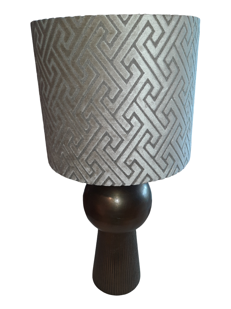 Dark Oak Ziggy-Pattern Lamp