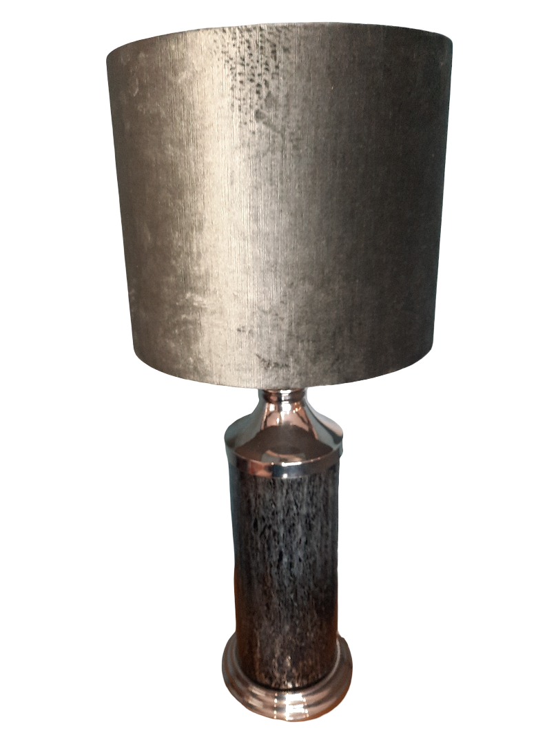 Cylindrical Grey Metallic Lamp