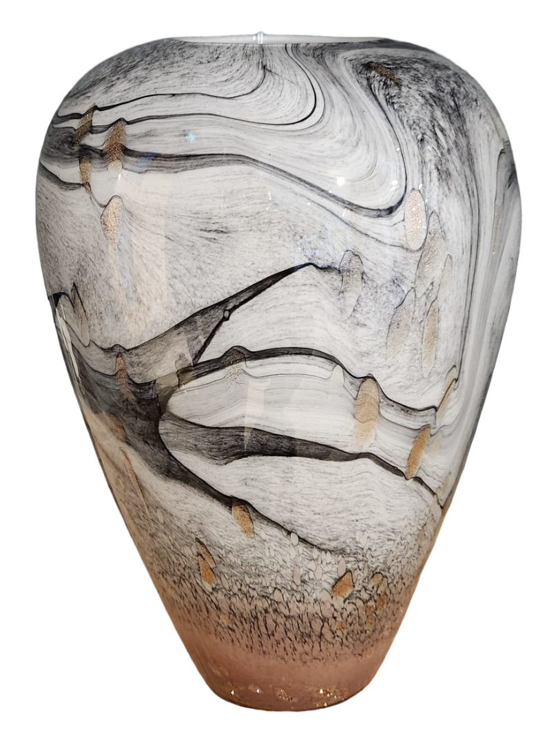 Wavy White Stone Vase