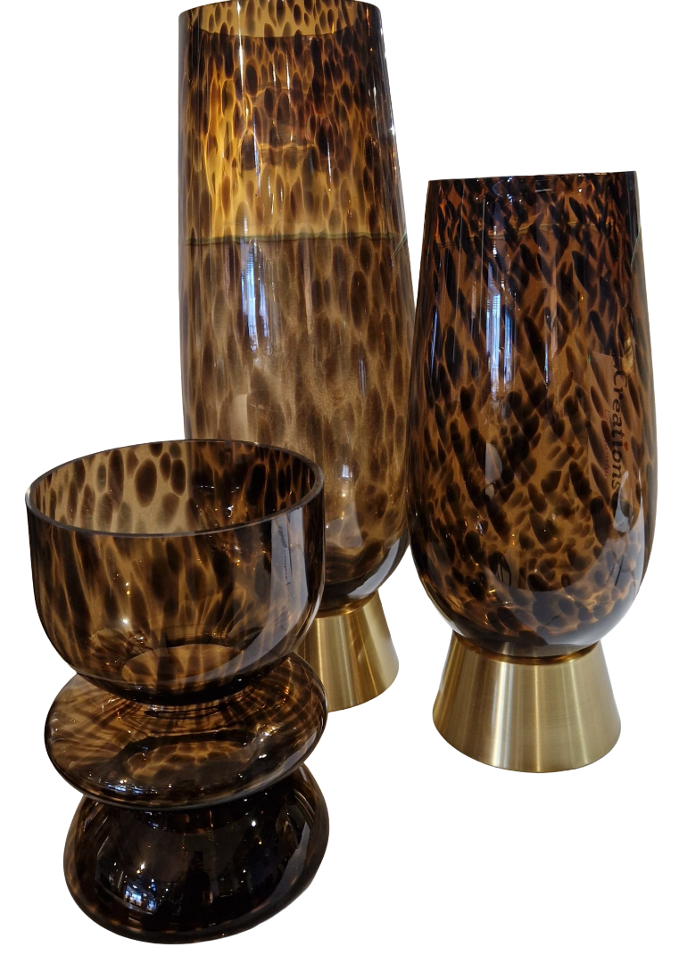 Leopard Glass Vases