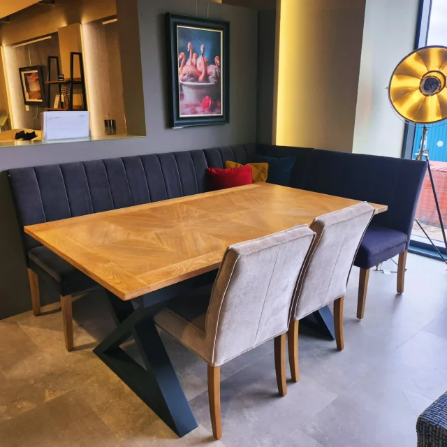 On today's show, we're highlighting our corner benches, including Vale, two versions of Achilles, and Leah. What sets them apart is their unique blend of style, colour, and facings, and we have all of them in stock for collection or delivery within the week.
.
.
.
.
.
.
.
.
.
.
.
.
.
.
#FurnitureSale
#ShowroomDeals
#InteriorDesignSale
#NewArrivals
#LimitedOffer 
#FurnitureShowroom
#HomeDecor
#InteriorDesign
#FurnitureDesign
#HomeInspiration
#ModernFurniture
#LuxuryFurniture
#InteriorInspo
#FurnitureGoals
#FurnitureAddict 
#belfast #northernireland #creations #ni